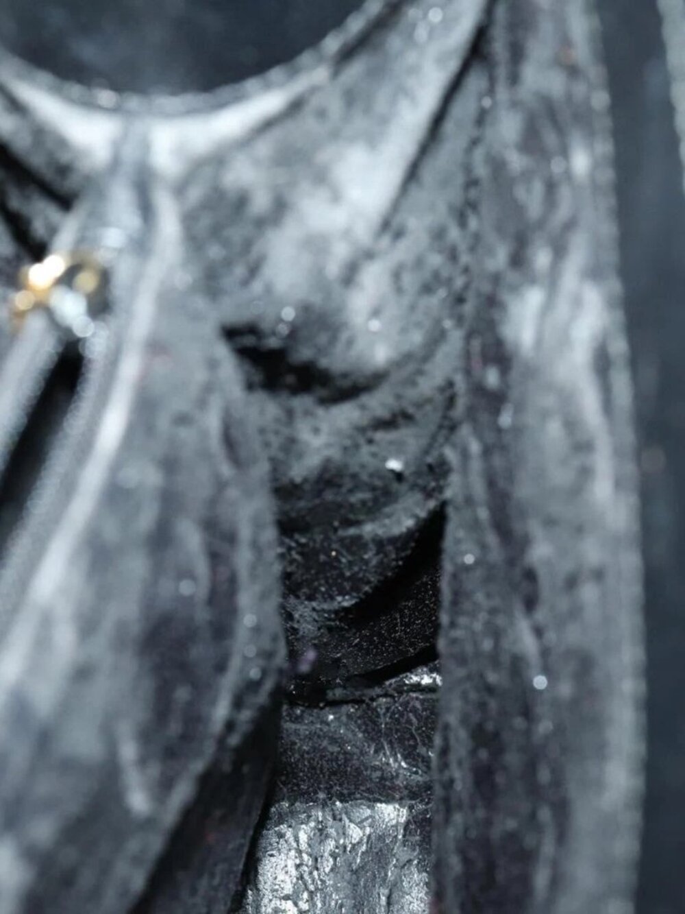 GUCCI Bamboo Hand Bag Leather Black Gold 002 1186 0260 Auth 156902 - Picture 12 of 16